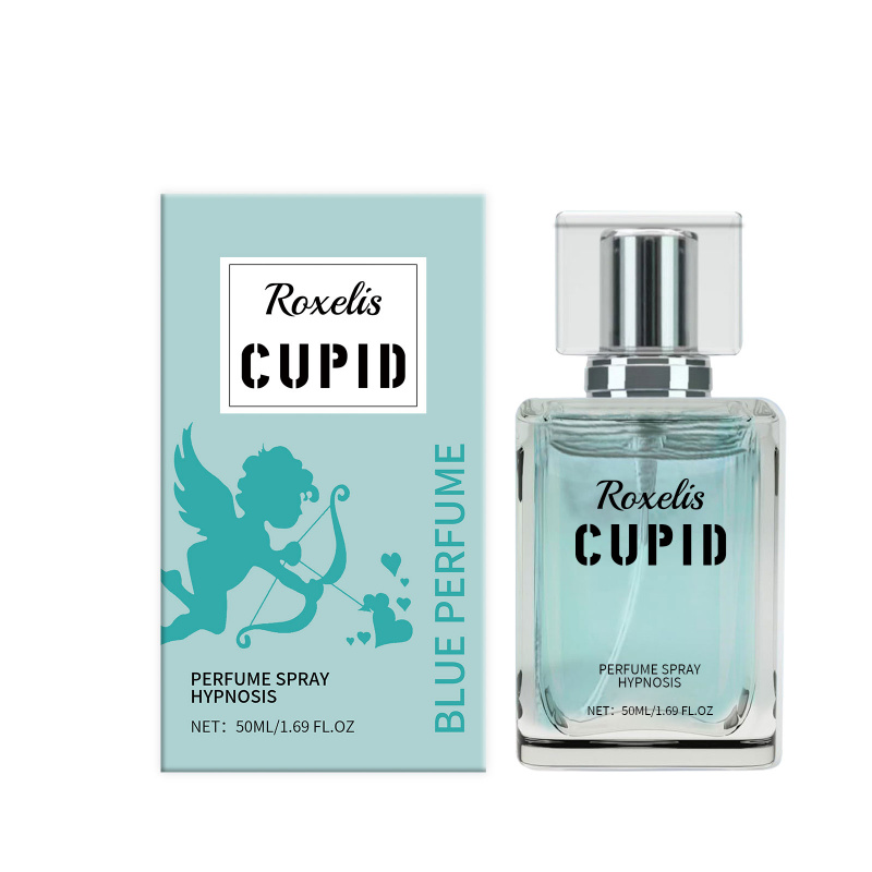 Perfume Fragrance Blue - ロクセリス キューピッド ブルー パフューム。長時間続く爽やかな香りが魅力を醸し出し、フレッシュでエレガントな香りが漂います。持ち運びに便利なコロンです。