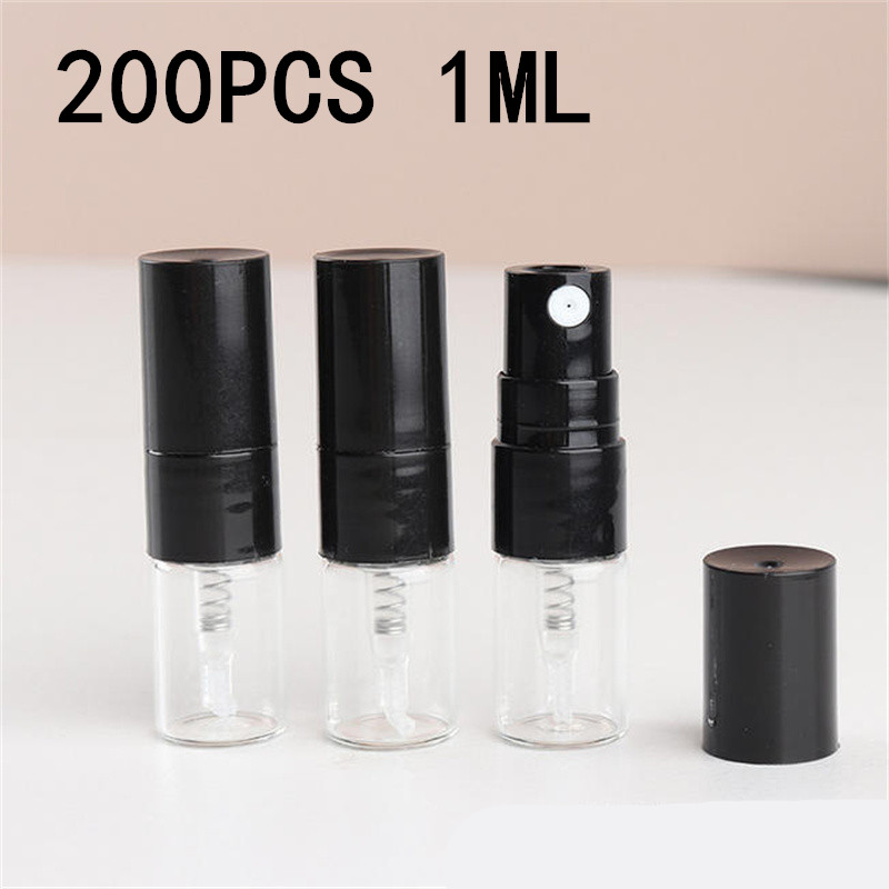 Perfume Fragrance Story - 5-200 個 1ML ポータブルガラス香水瓶セットスプレーボトル詰め替え可能なサンプルディスペンサー旅行用香水ポンプフレグランス用