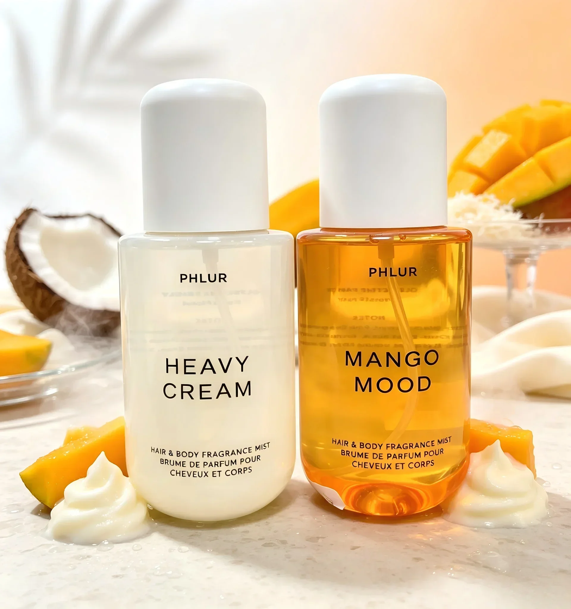 Perfume And Fragrance - Phlur ヘビークリーム + マンゴームード 50ML ヘア＆ボディフレグランスミストセット、2パック香水スプレーバンドル