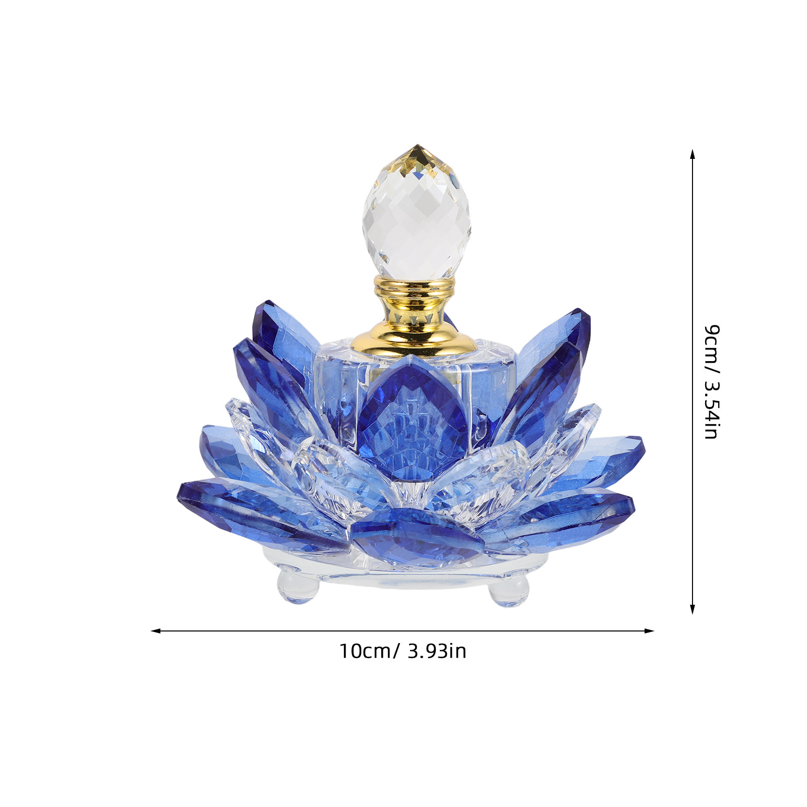 クリスタルロータスフラワー詰め替え可能な香水瓶エレガントブル - Perfume Fragrance Blue のレビューと価格