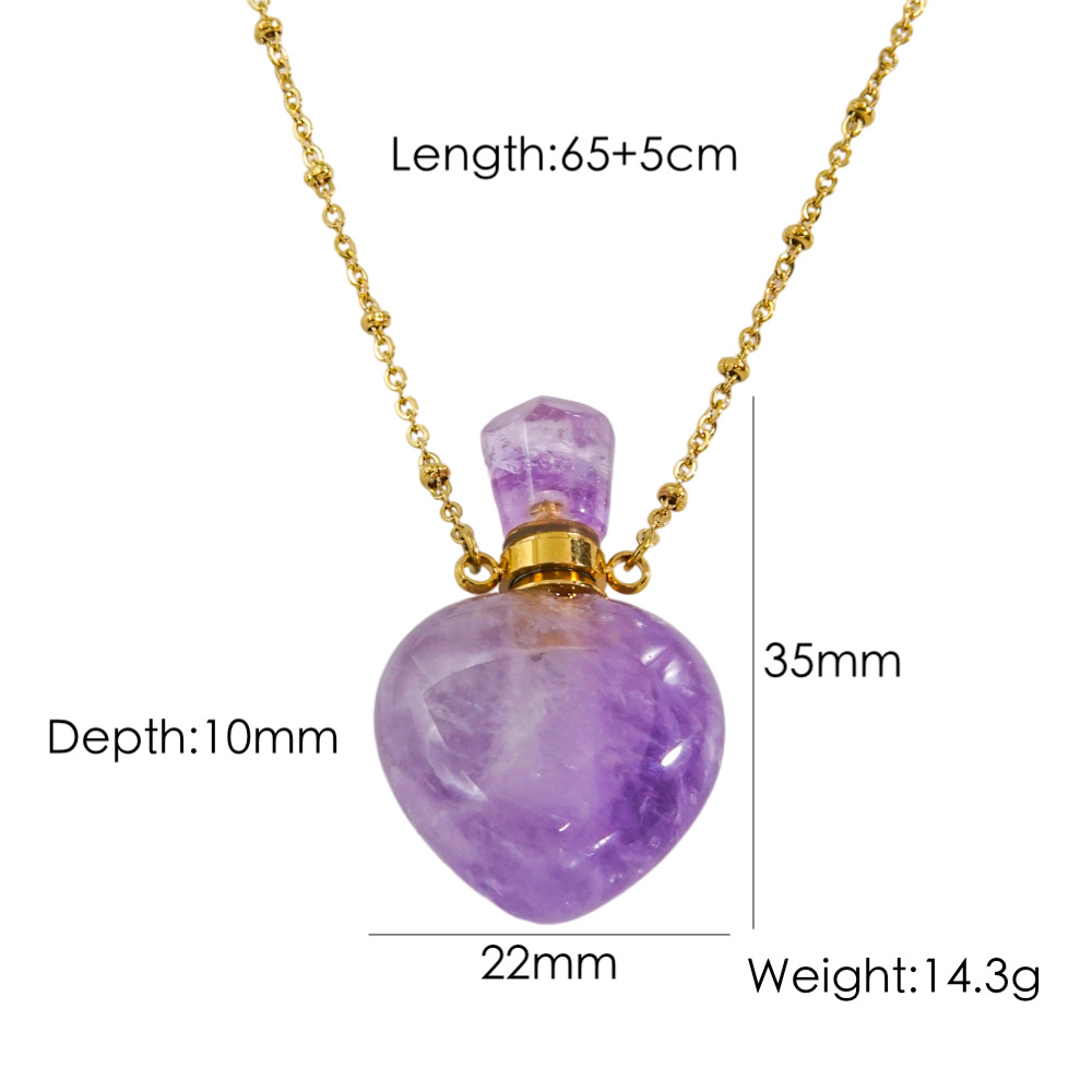 V. ステンレス製ハート型天然石香水瓶ネックレス、ファッショ - Perfume Và Fragrance のレビューと価格