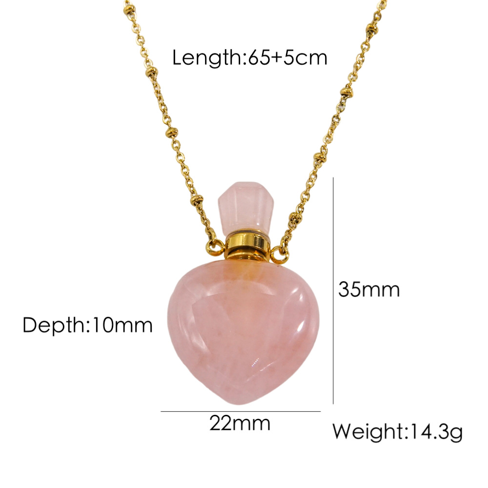 V. ステンレス製ハート型天然石香水瓶ネックレス、ファッショ - Perfume Và Fragrance のレビューと価格