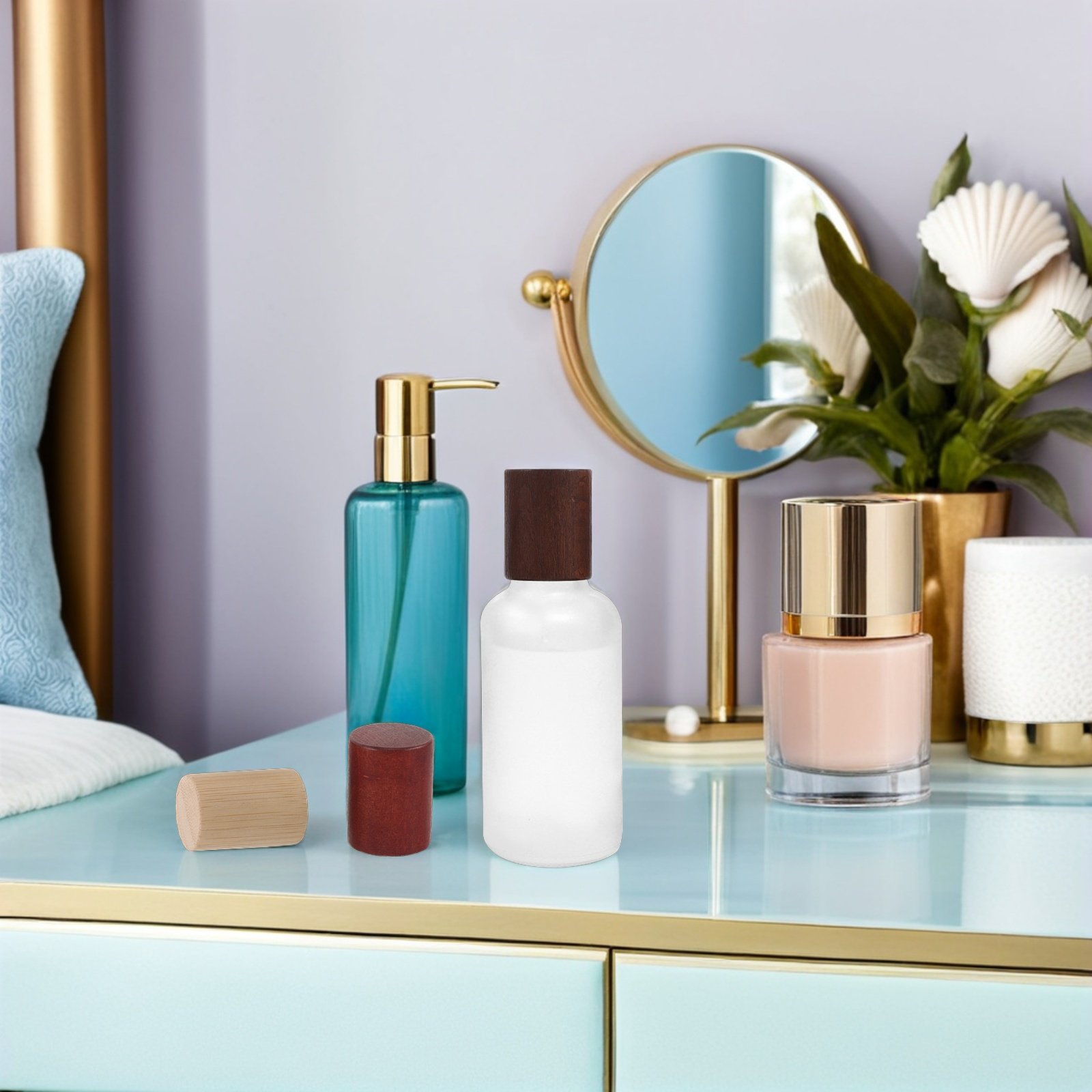 10個入り木製香水瓶キャップ竹製フレグランス蓋スプレーボトル - Perfume Fragrance Enhancer のレビューと価格