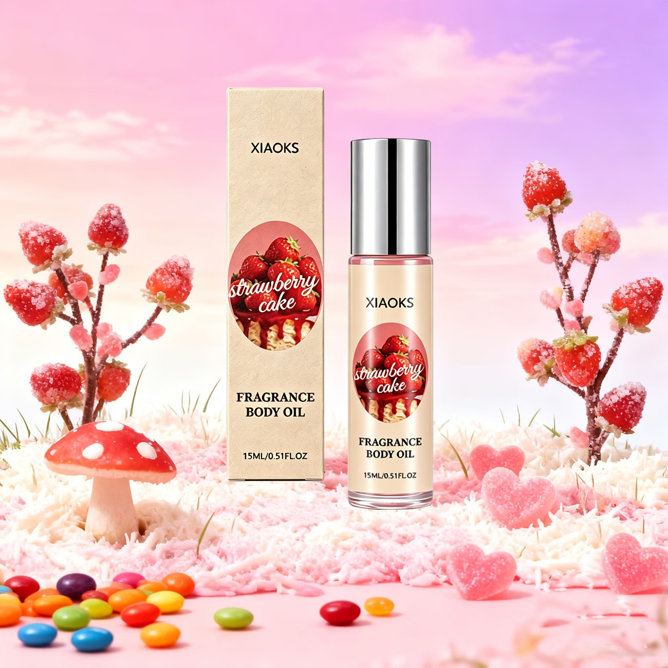1本のストロベリーケーキ型スイートロールオン香水 - 魅力的 - Perfume Fragrance Enhancer のレビューと価格