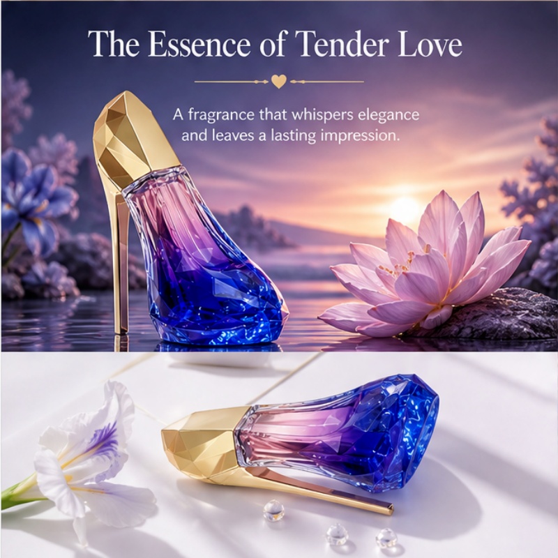 繊細な香りの女性用香水スティレットヒールデザイン。 徐々に色 - Perfume Fragrance Blue のレビューと価格