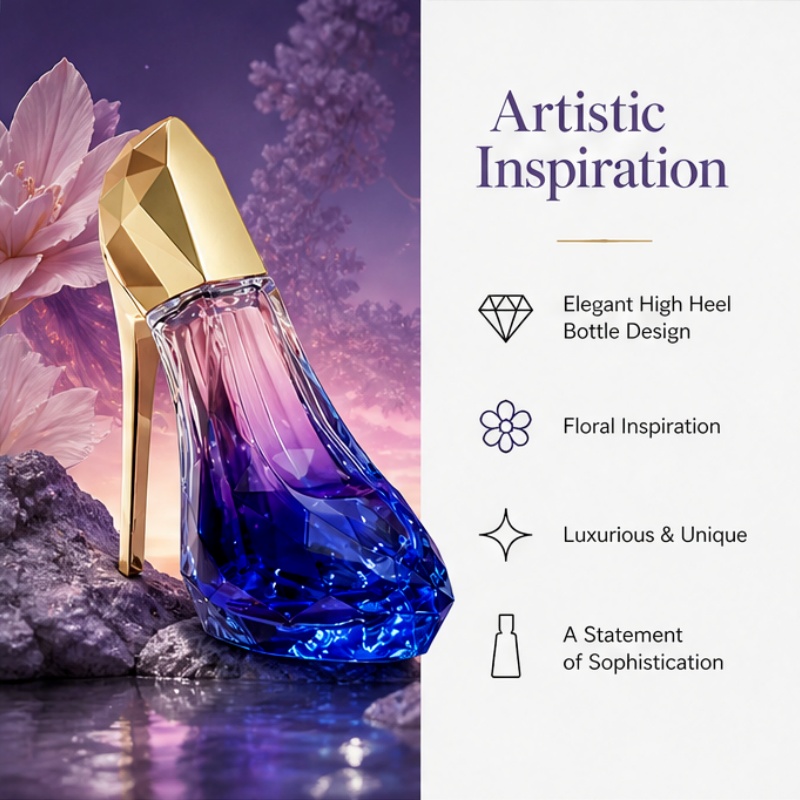 繊細な香りの女性用香水スティレットヒールデザイン。 徐々に色 - Perfume Fragrance Blue のレビューと価格